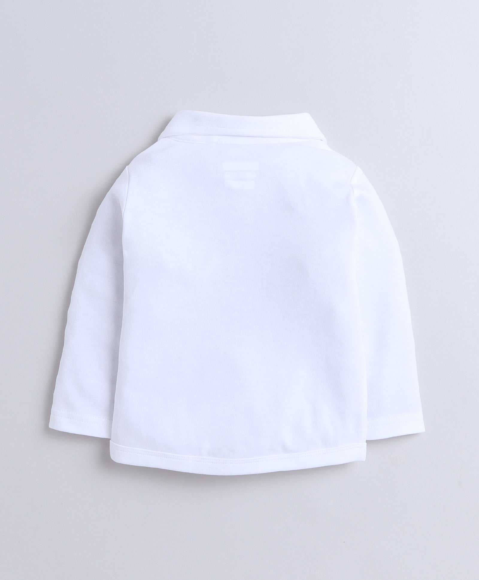 Navy & White Boys Full Sleeves Shirt Pant Set With Suspender & Cap