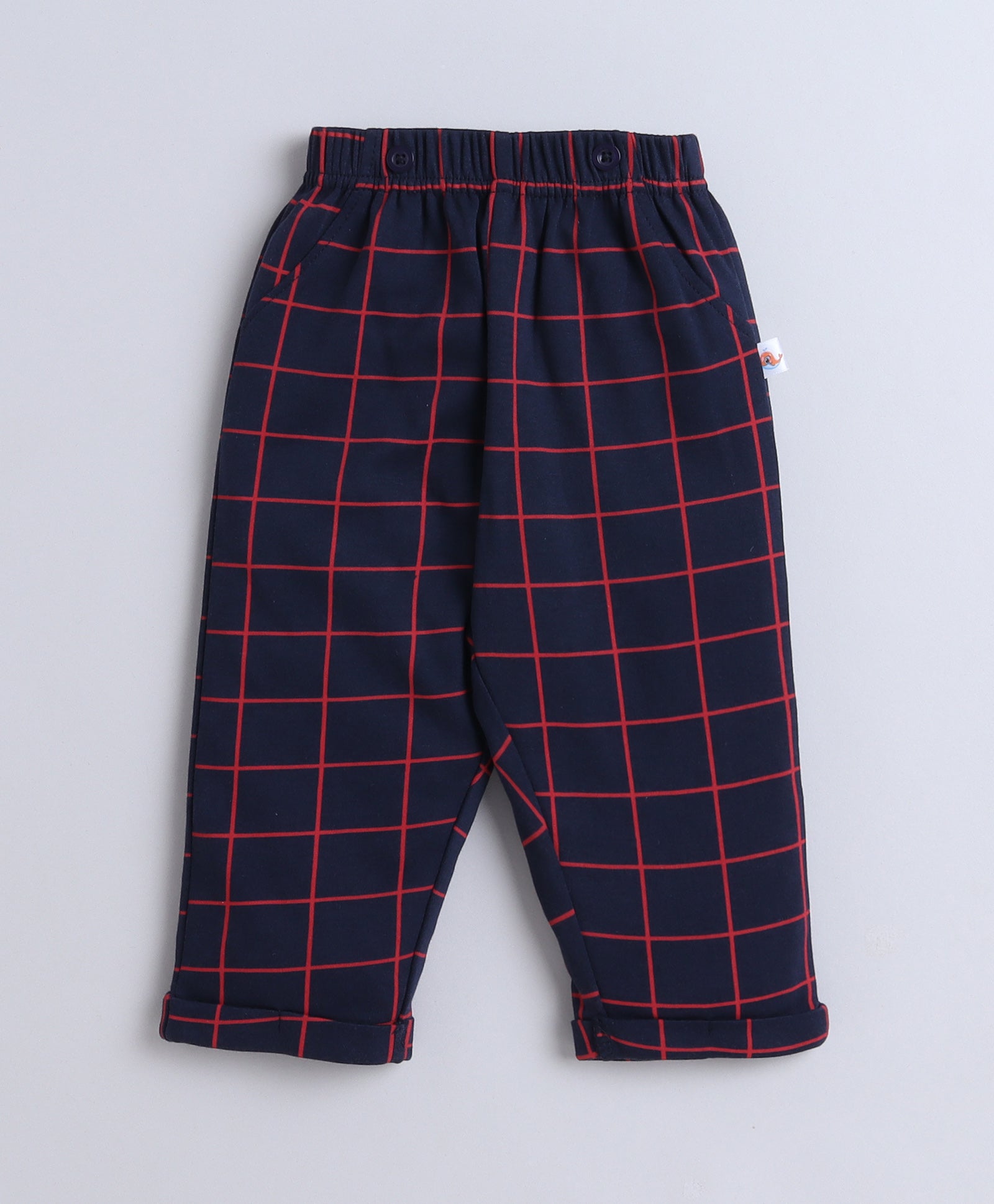 Navy & White Boys Full Sleeves Shirt Pant Set With Suspender & Cap