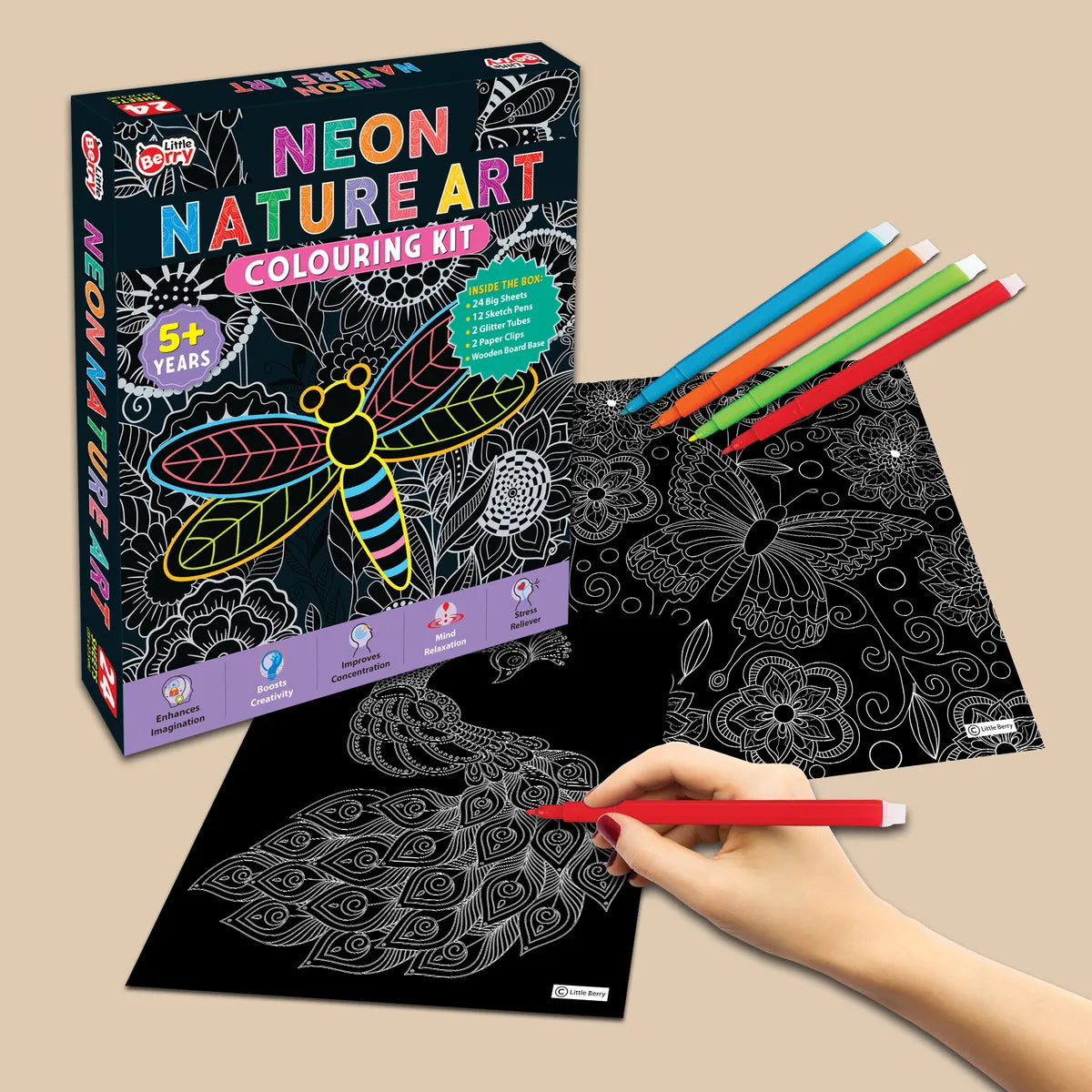 Neon Nature Art Colouring Kit