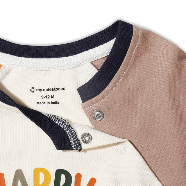 Happy Little Explorer Raglan Sleeves Bodysuit