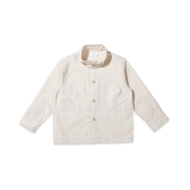 Mandarain Collar Shirt - Cream