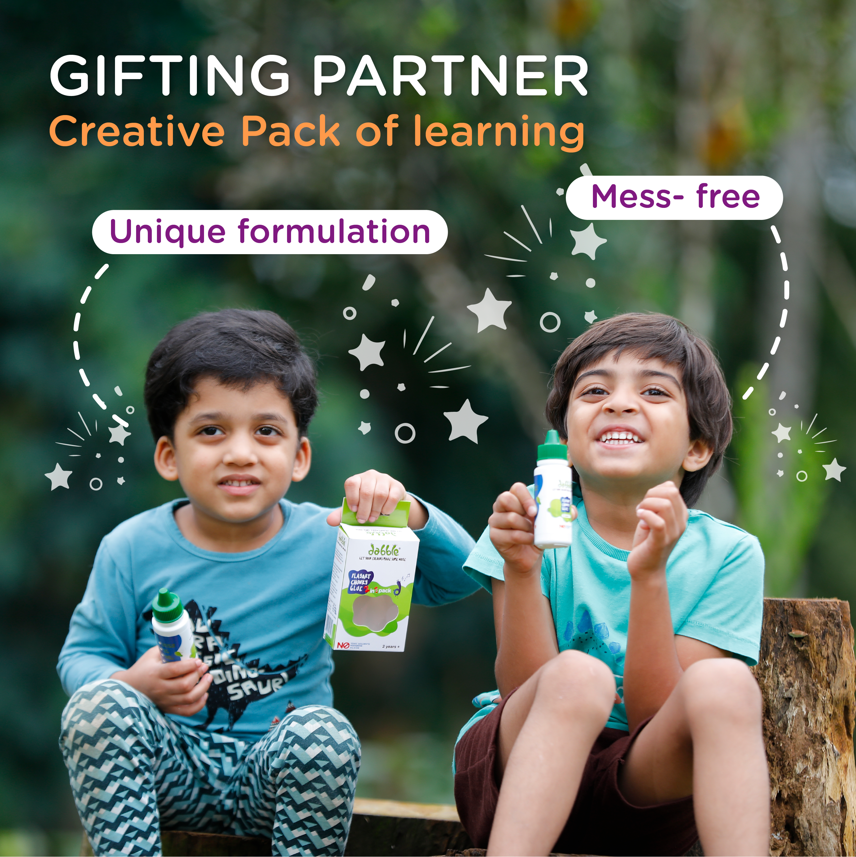 Dabble Chunky Glue | 100 %
Water based formula
Glue