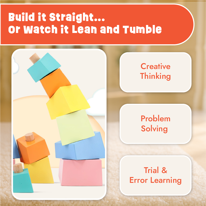 Leaning Tower - Stacking, Balance and Problem Solving Toy for Toddlers