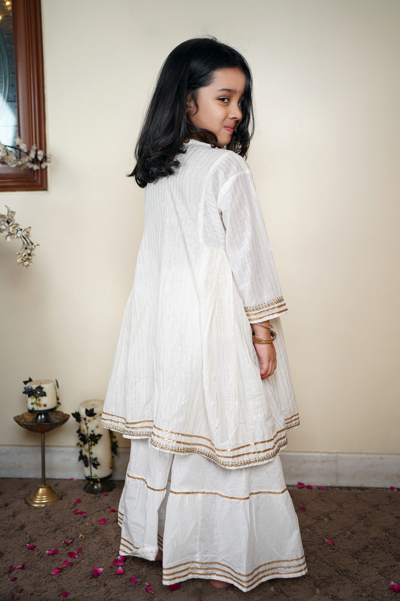 White Cotton Sharara Set