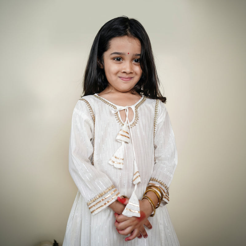 White Cotton Sharara Set