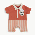 Let’s Play" Organic Cotton Polo Romper – Soft, Stylish & Perfect for Everyday Fun