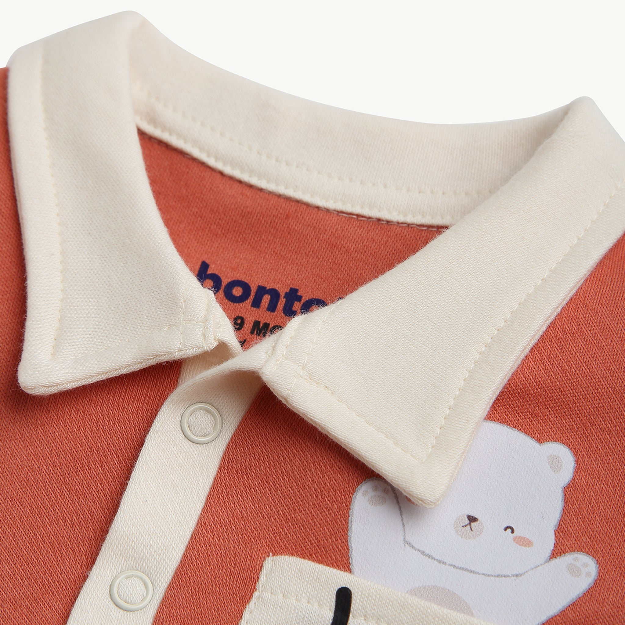 Let’s Play" Organic Cotton Polo Romper – Soft, Stylish & Perfect for Everyday Fun