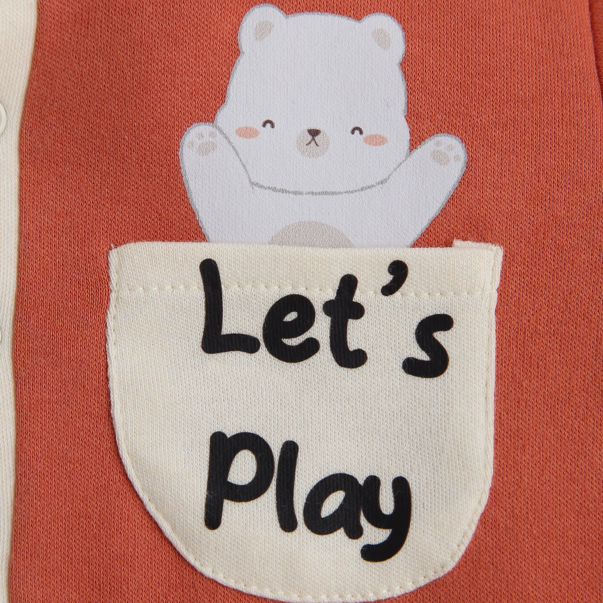 Let’s Play" Organic Cotton Polo Romper – Soft, Stylish & Perfect for Everyday Fun