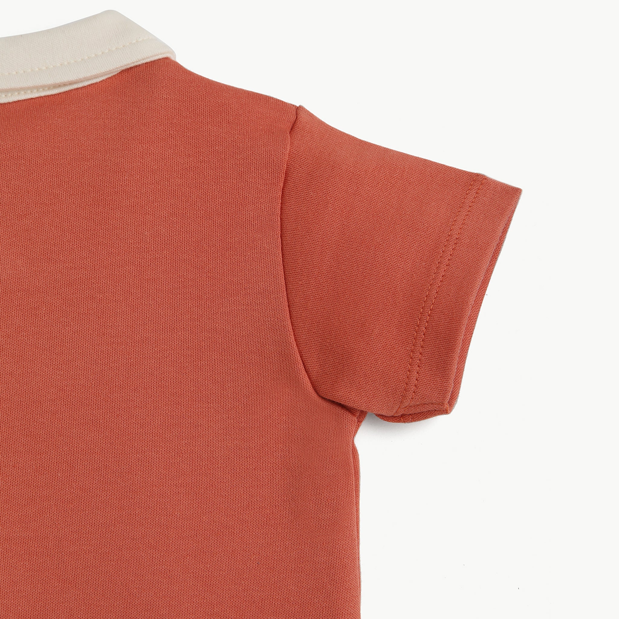 Let’s Play" Organic Cotton Polo Romper – Soft, Stylish & Perfect for Everyday Fun