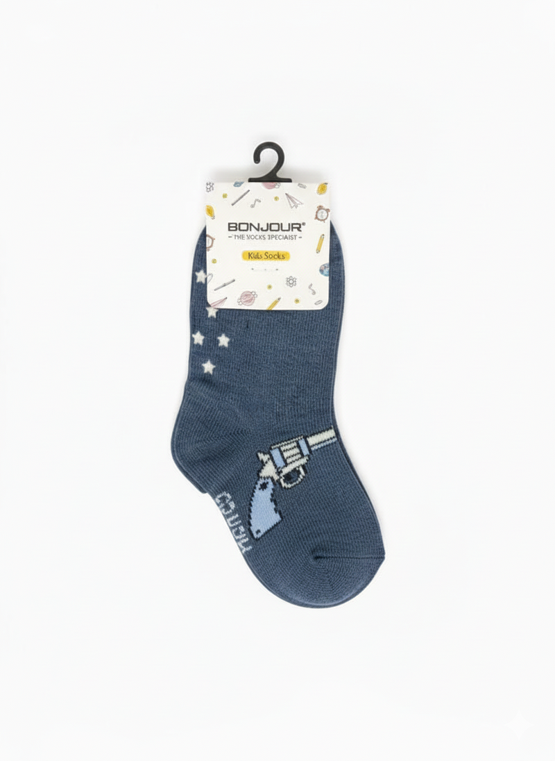 Kids Fancy Boys Ank Socks Dark Blue