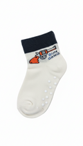 Kids Fancy Boys Ankle Socks White And Black