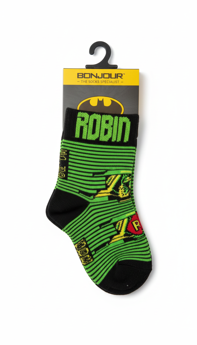 Black And Green Batman Kids Anklet Socks