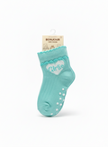 Light Mint Green Colour Fancy Girls Ank Socks