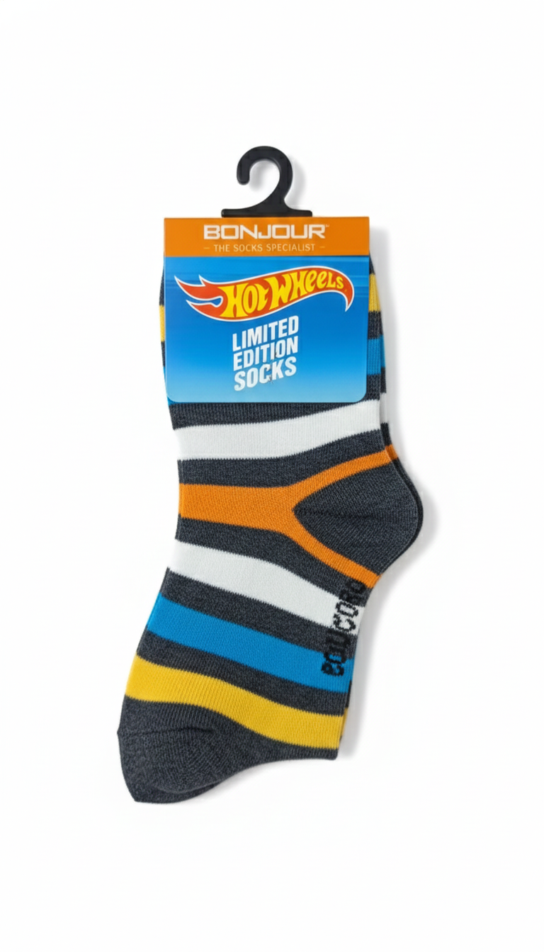 Multi Colour Hot Wheels Terry Ank Socks