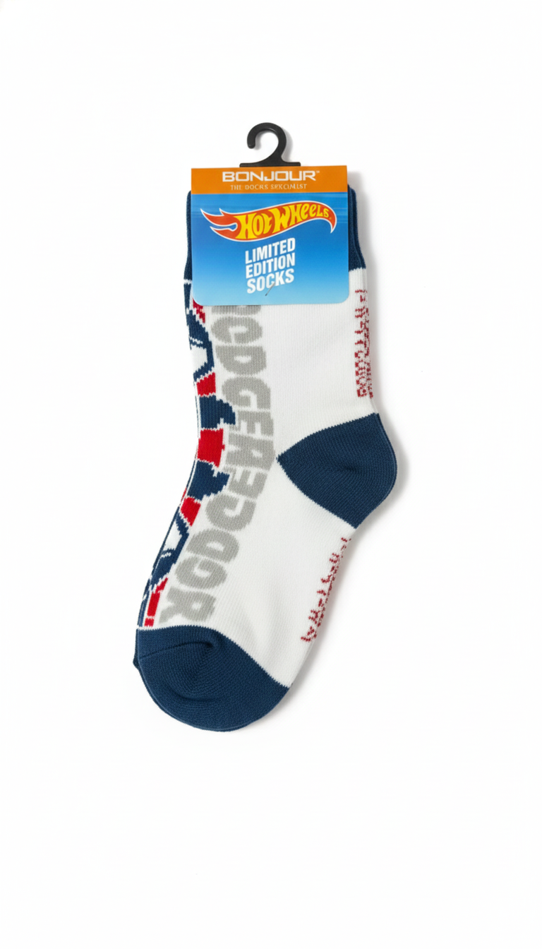Hot Wheels Terry Ank Socks With White Colour