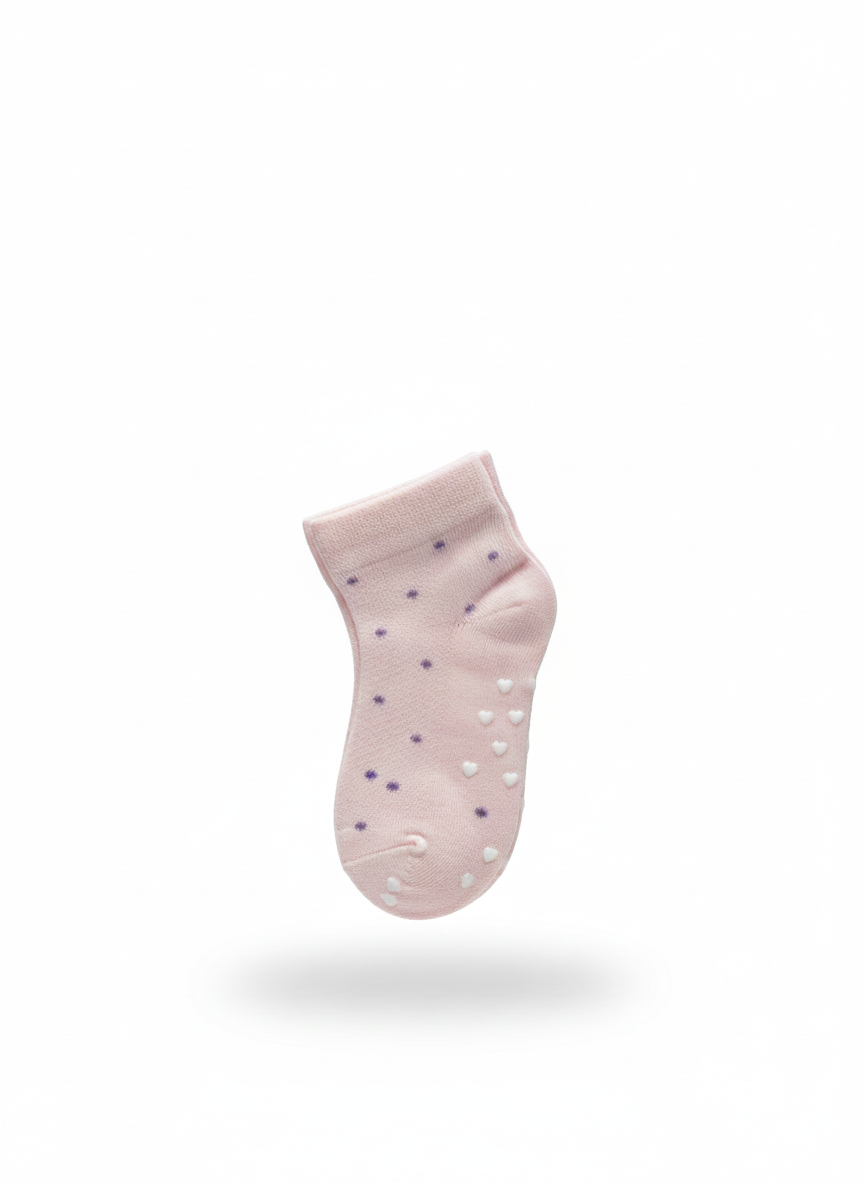 Kids Fancy Girls Ank Socks With Light Pink Colour