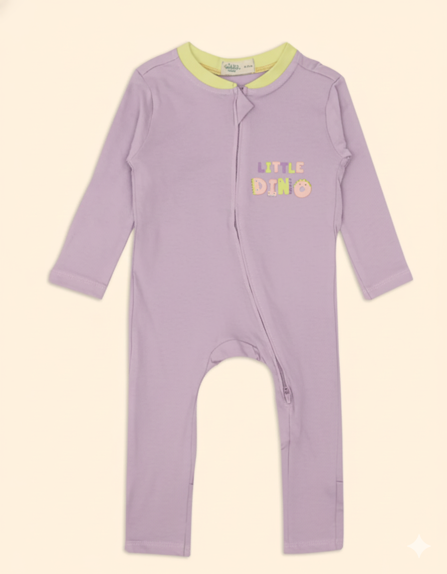 Knitted Bodysuit With 2-Way Zipper - Purple