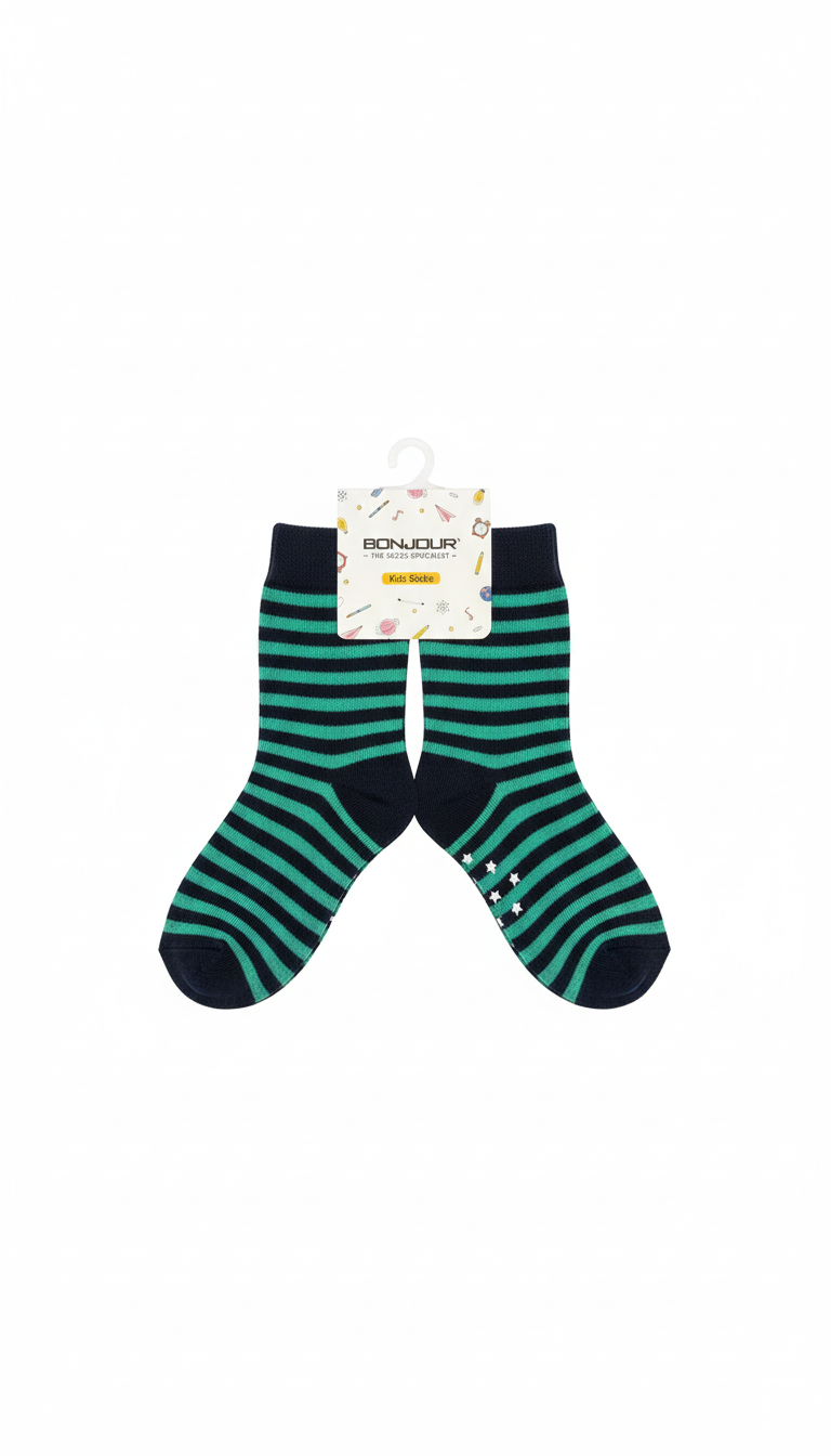 Black And Green Colour Fancy Boys Ank Socks