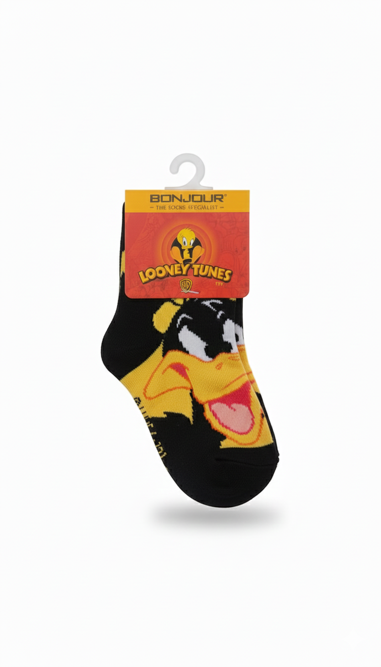 Looney Tunes Kids Ank Socks With Black And Yellow