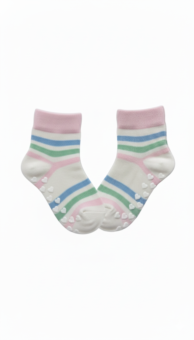 Kids Fancy Girls Ankle Socks White And Pink