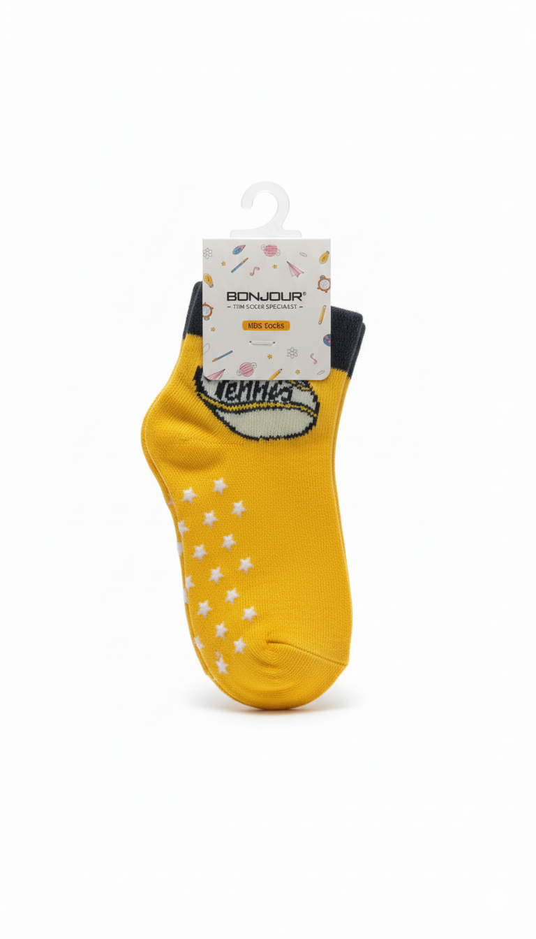 Kids Fancy Boys Ankle Socks With Yellow And Black