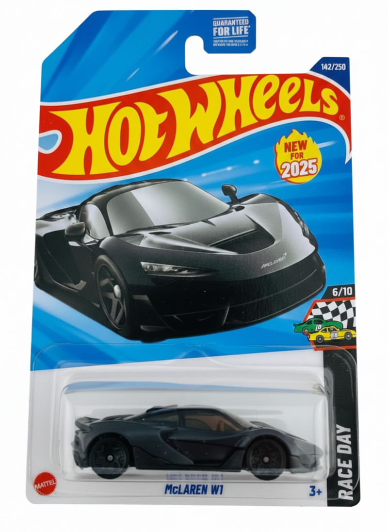 Hot Wheels McLaren W1 [Black] Race Day 6/10, 142/250, New for 2025! 1:64 Scale Diecast Vehicle