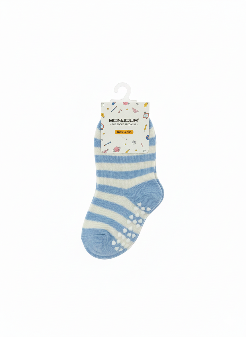 Blue Colour Fancy Girls Ank Socks