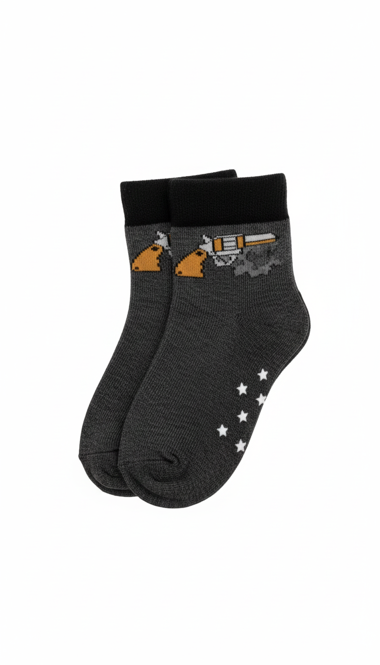 Gun And Star Design Fancy Boys Ank Socks