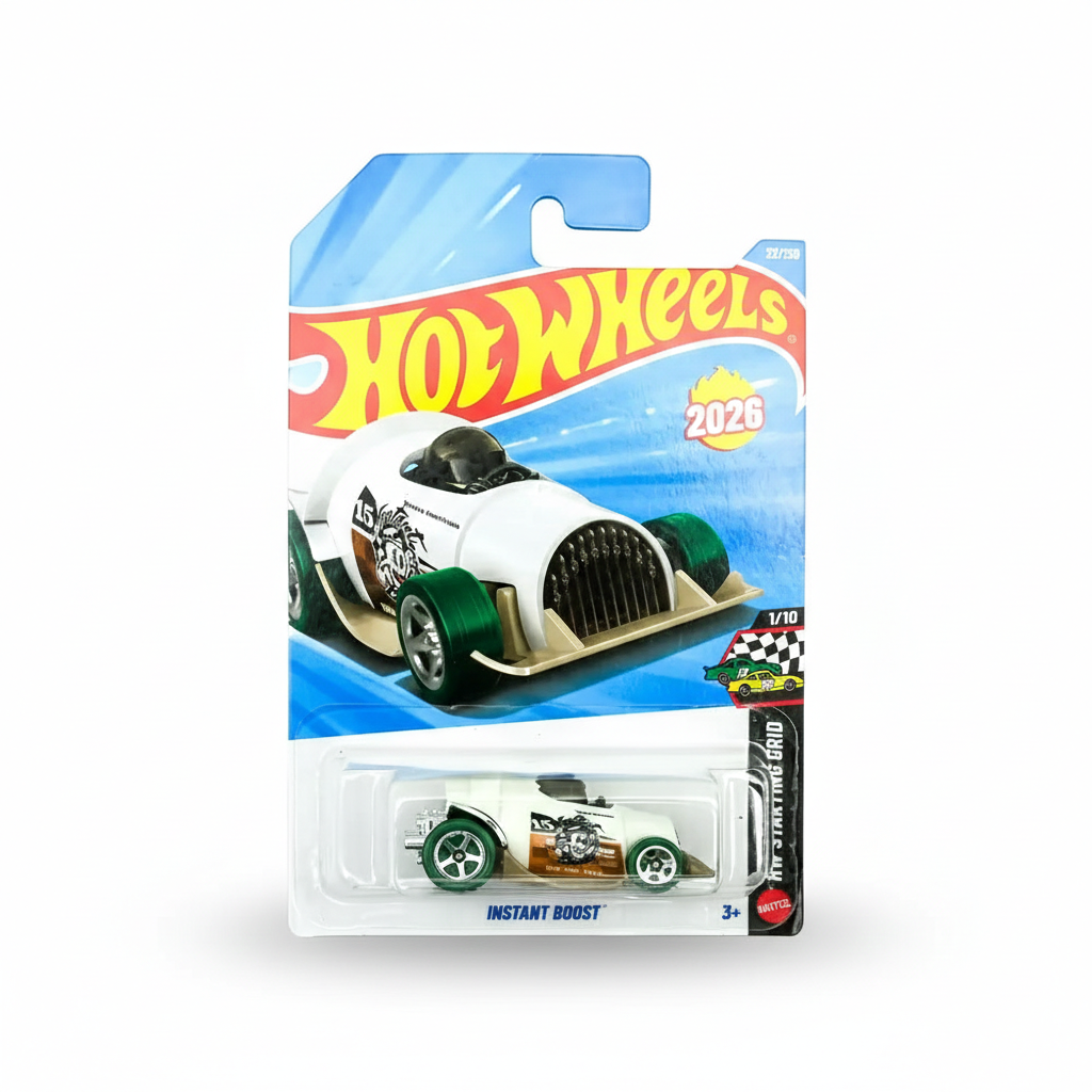 Hot Wheels Instant Boost Toy Car (White)