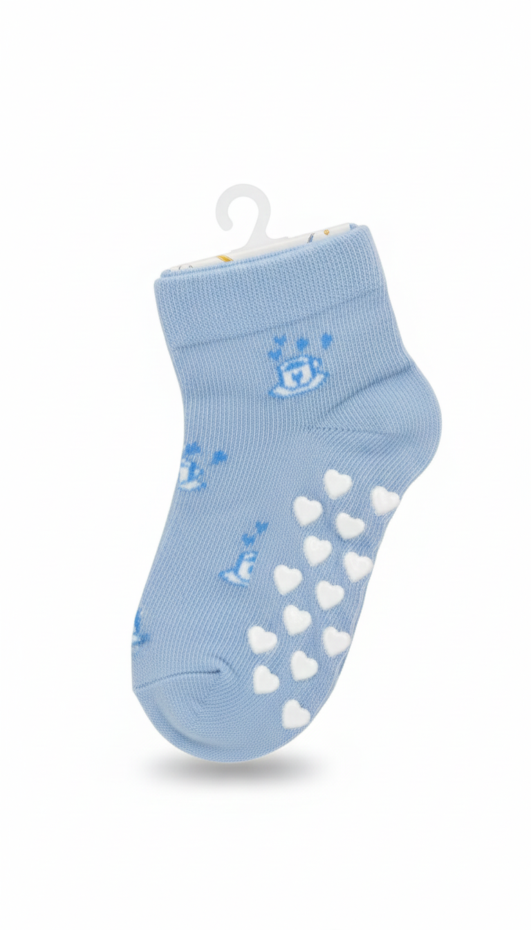 Kids Fancy Girls Ank Socks Blue