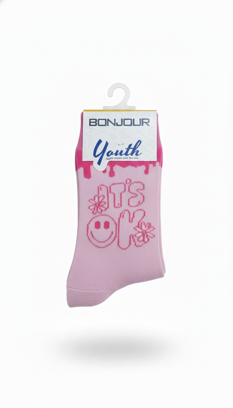 Pink Cushion Girls Socks