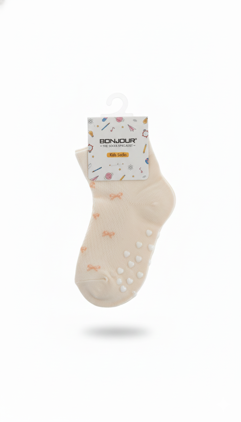 Kids Fancy Girls Ank Socks With Scissore Design