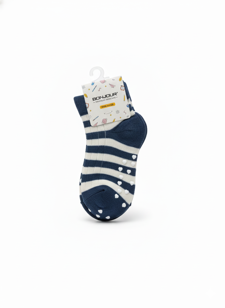 Blue And White Colour Fancy Girls Ank Socks