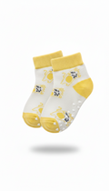 Cushion Girls Ankle Socks White And Yellow