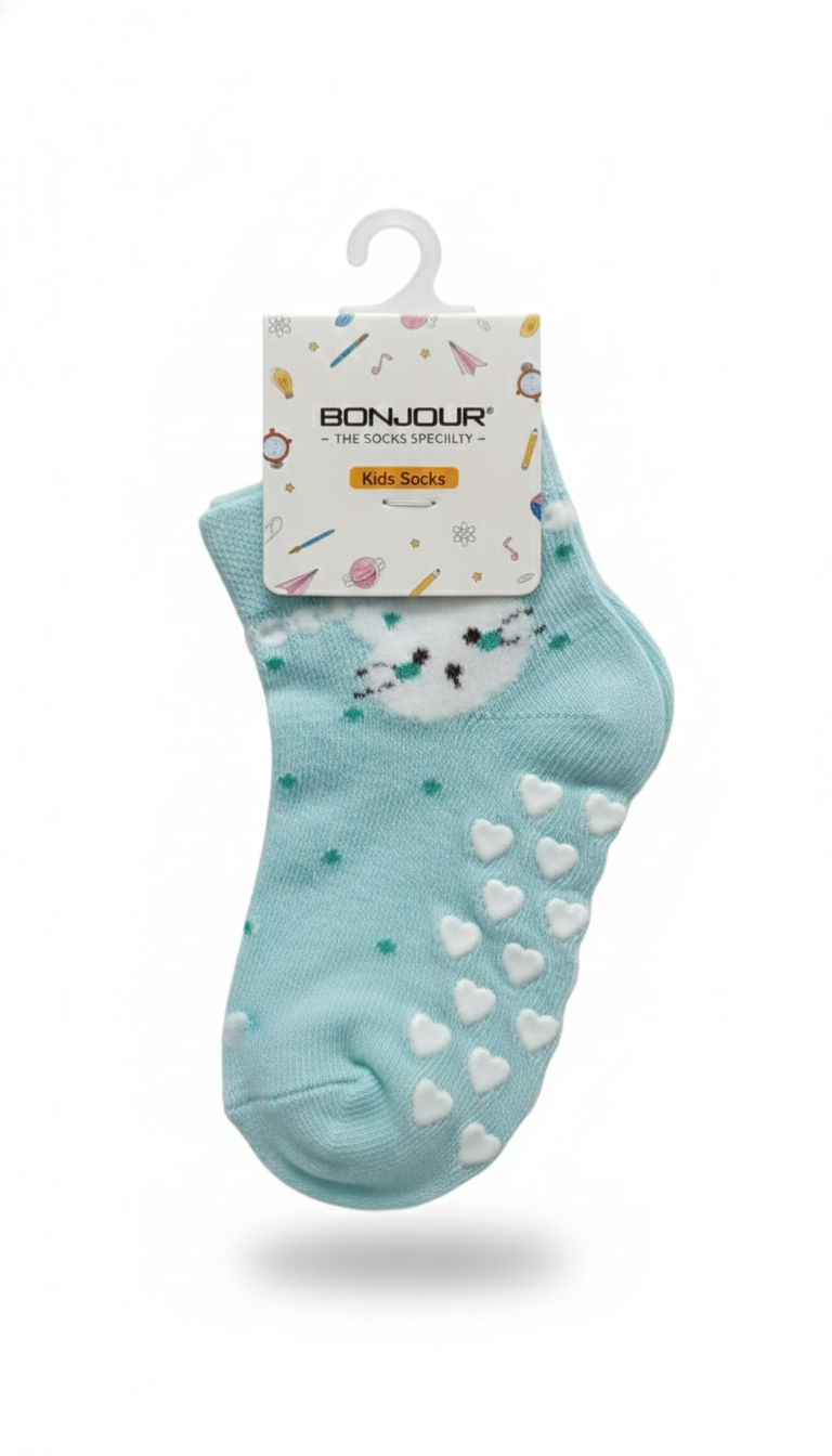 Kids Fancy Girls Ank Socks Mint Green