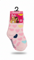 Pink Colour With Heart Design Barbie Terry Socks