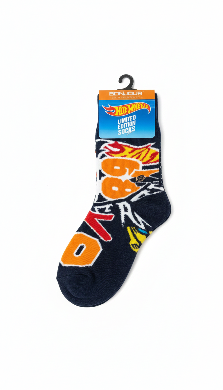 Hot Wheels Terry Ank Socks Blue Colour