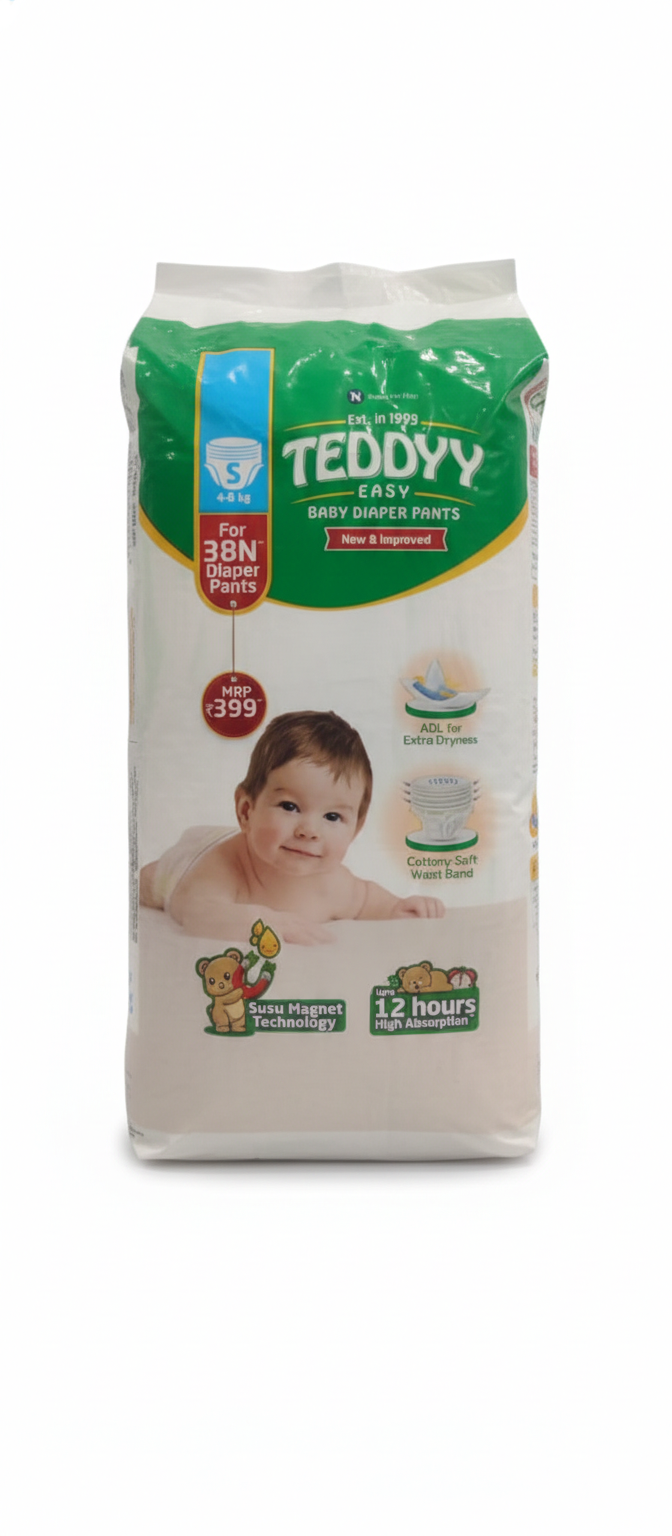 Teddyy Easy Babby Diaper Pants, Small (38 Pcs) (4-8 Kg )