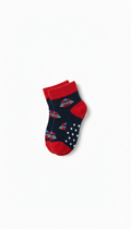 Kids Fancy Boys Ankle Socks Red And Blue