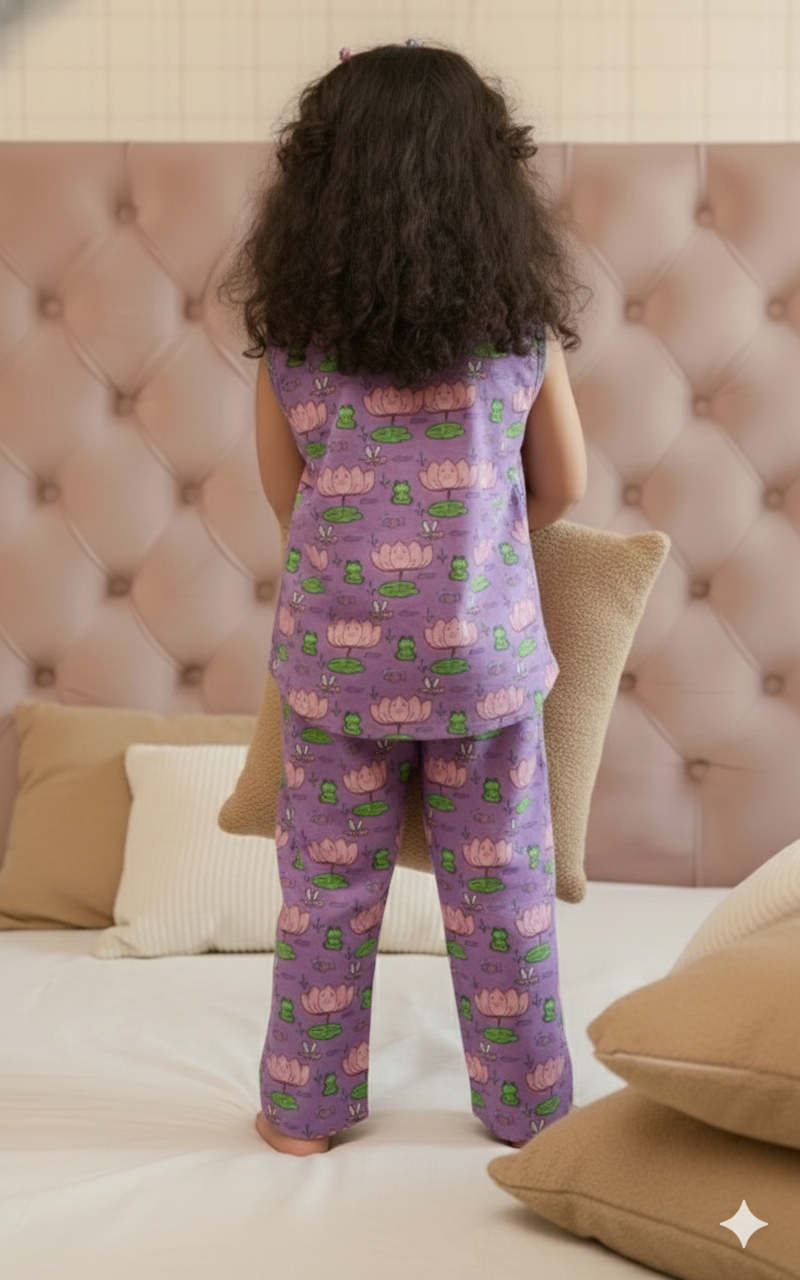 Lotus Print PJ set (Half Sleeves)