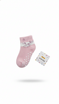 Cushion Girls Ankle Socks Pink Colour With White Heart Design