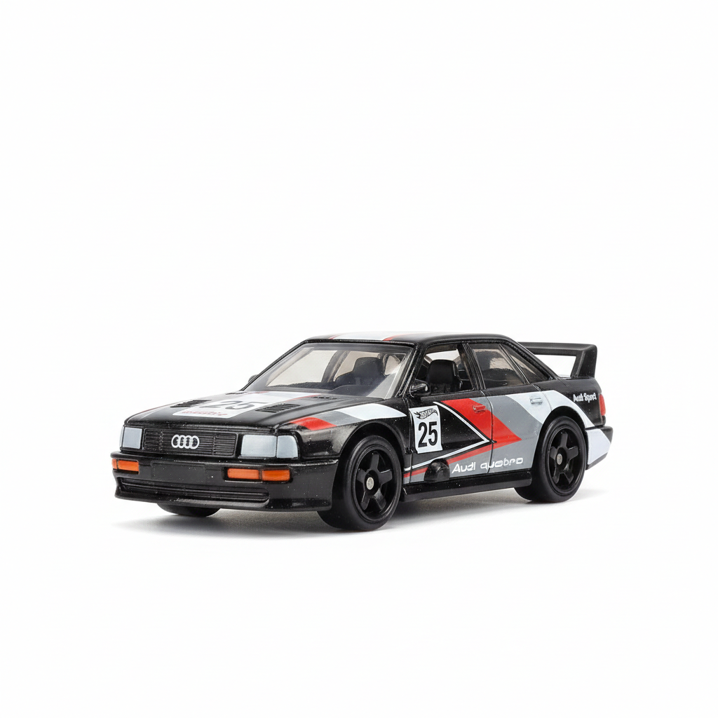 Hot Wheels 1:64 Scale Audi 90 Quattro Peak Pursuit Ages 3 Years and Up 199/250 (Black)