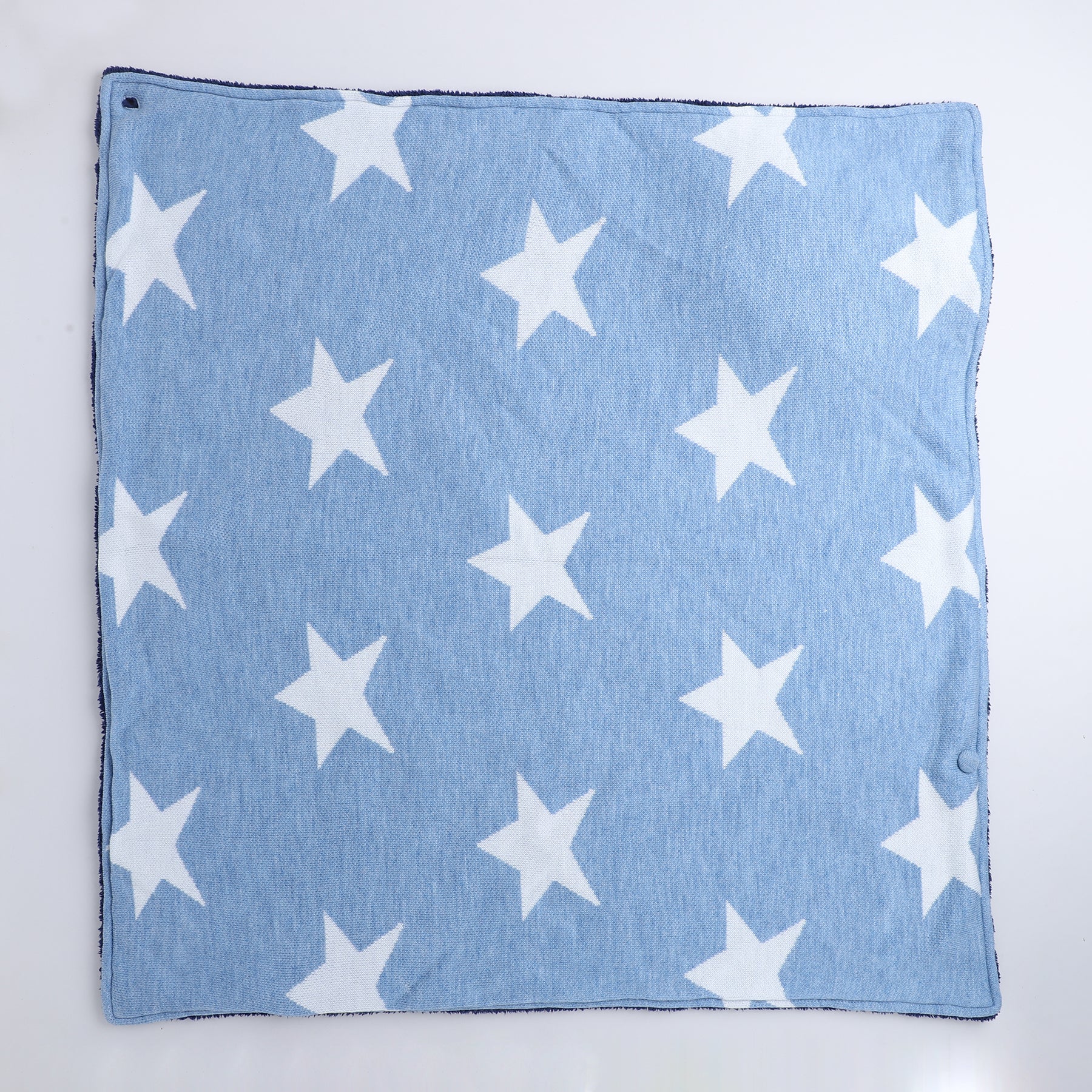 Baby Blue Star Print Fleece Swaddle Blanket