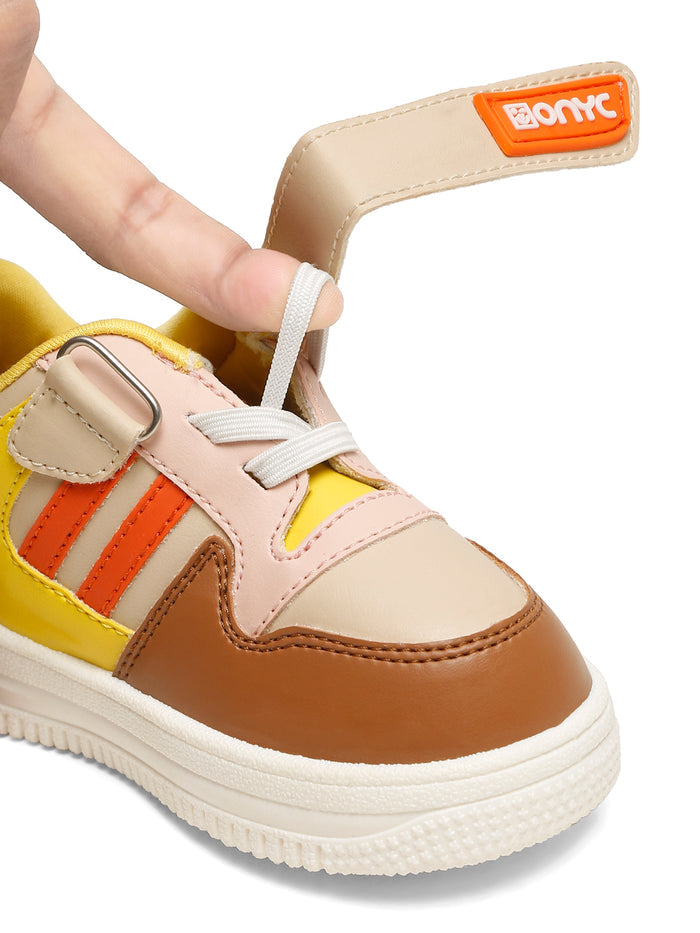 Donut Comfortable & LightWeight Sneakers With Elastic Laces - Beige (Unisex)