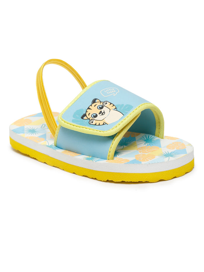 ONYC Little Tiger Sliders for Kids, Sea Green, Unisex