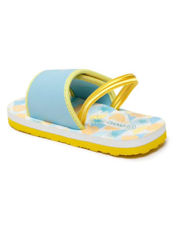 ONYC Little Tiger Sliders for Kids, Sea Green, Unisex