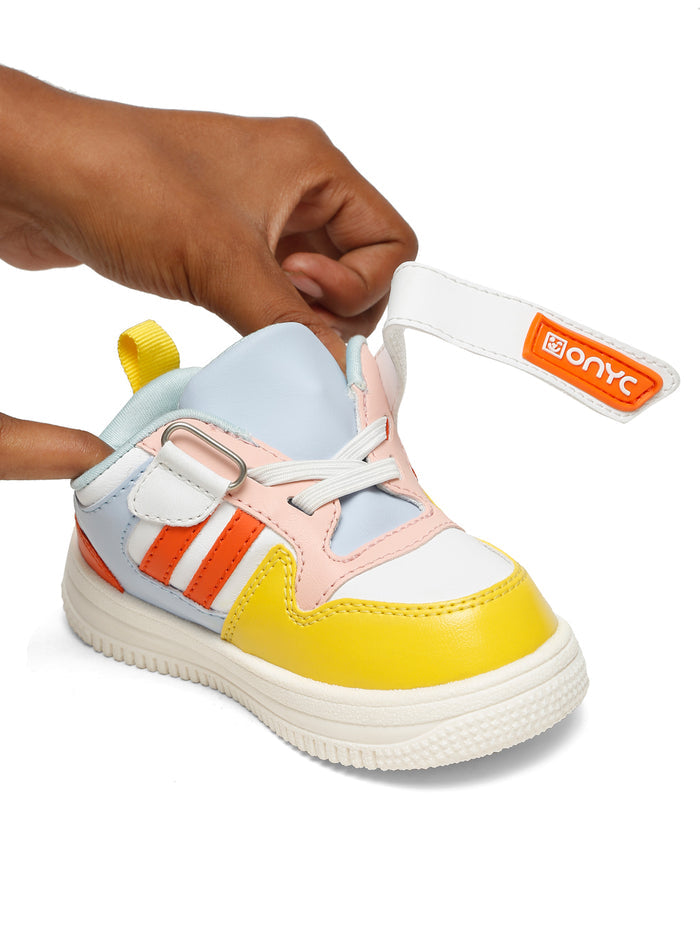 Donut Comfortable & LightWeight Sneakers With Elastic Laces - White (Unisex)