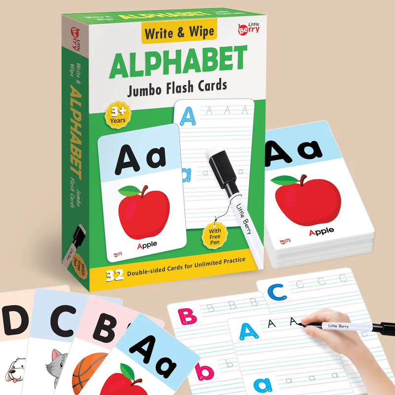 Write & Wipe Alphabet Jumbo Flash Cards