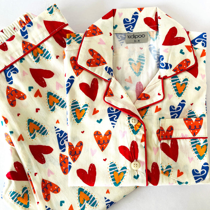 Colourful Hearts Night Suit