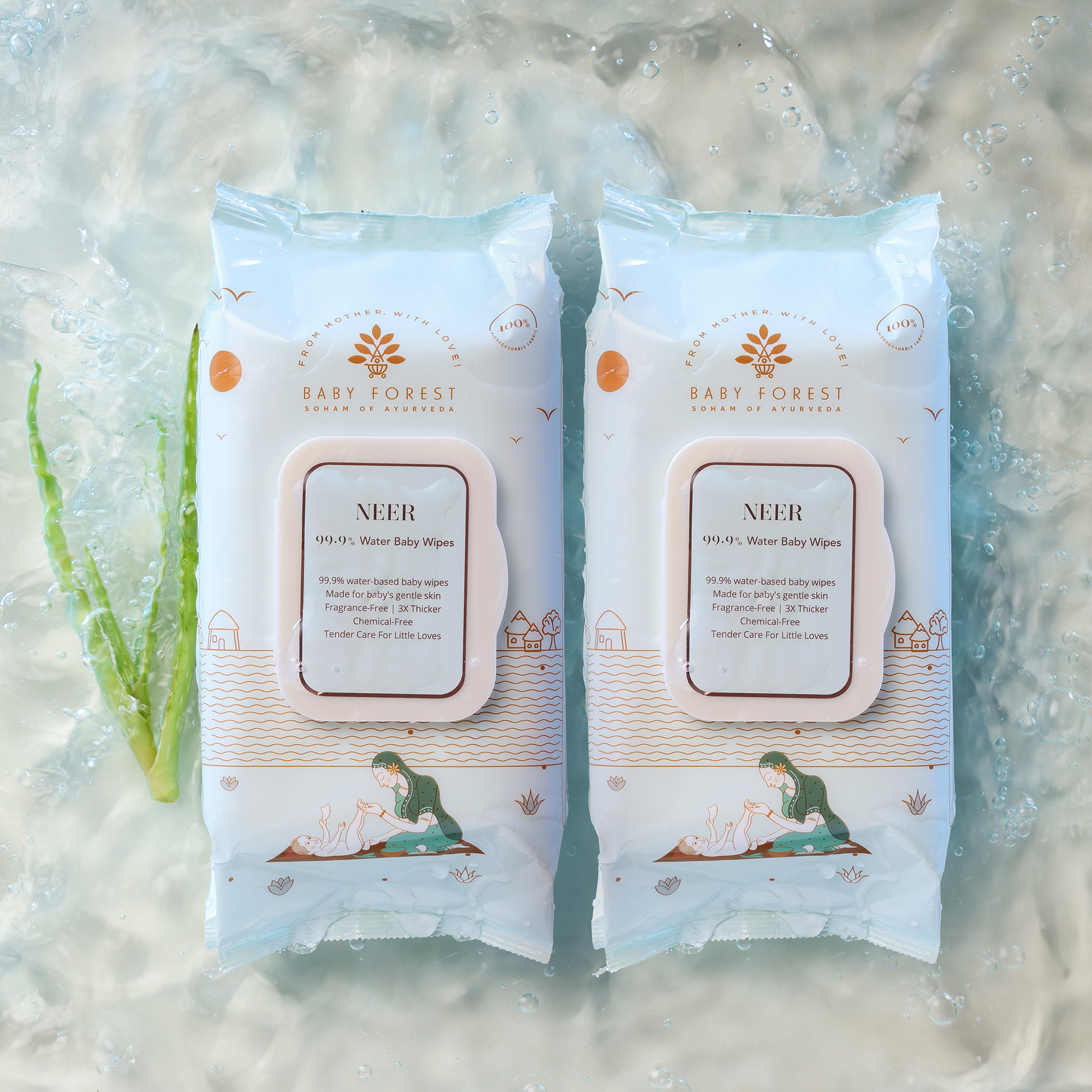 Baby Forest Neer 99.9% Water Baby Wipes